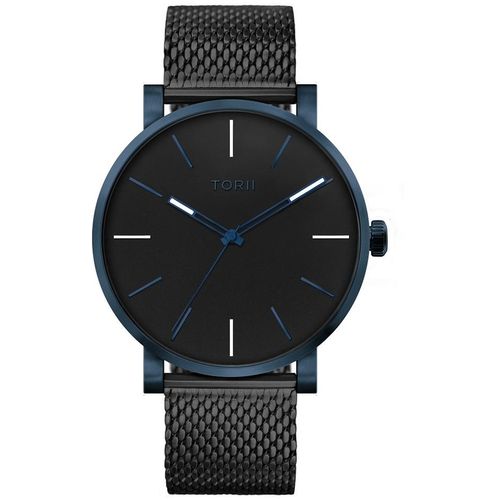 Herrenuhr TORII N45BG.BN, klassisch schwarz, geeignet fürs Schwimmen.