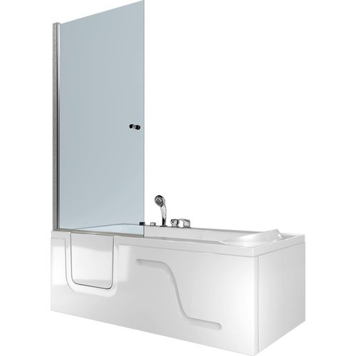 Seniorendusche Kombi Duschkabine Whirlpool Seniorenwanne mit Tür S17D-EH-WP-R-EC 75x150 cm
