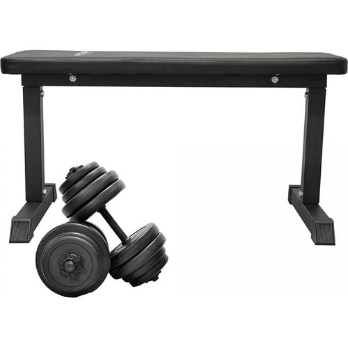 Hantelbank - Focus Fitness Force 3 - inkl. verstellbarem Hantelset 28 kg