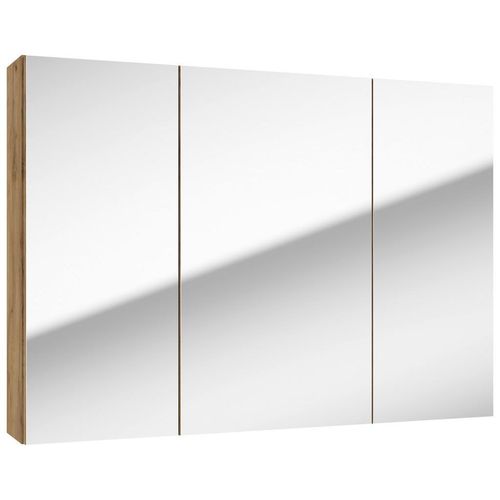 Mid.you Spiegelschrank , Erle , Glas , 4 Fächer , 85x60x15 cm , Soft-Close-System , Badezimmer, Badezimmerspiegel, Spiegelschränke