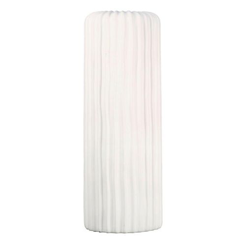 Vase Fjord , Weiß , Keramik , zylindrisch , 16x46x16 cm , auch für frische Blumen geeignet , Dekoration, Vasen, Keramikvasen
