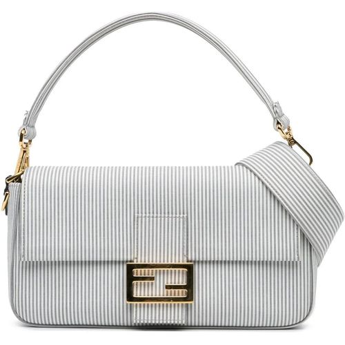 Fendi Hobo Bags - Striped Jersey Baguette Satchel - Gr. unisize - in Weiß - für Damen Image