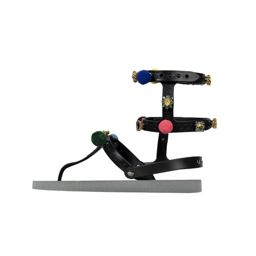 UZURII Slipper & Pantoletten - Zehentrenner Mondriaan Colorful Black - Gr. 41,5 (EU) - in Silber - für Damen Image