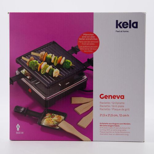 Schwarze Geneva Raclette mit Grillplatte Geneva