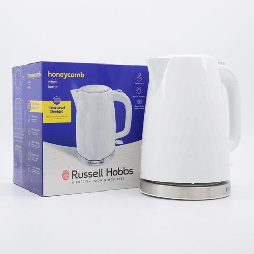 Weißer Wasserkocher mit Wabenmuster