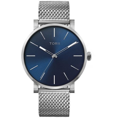 Herrenuhr TORII S45SG.NS, klassisch in Marineblau, geeignet zum Schwimmen.