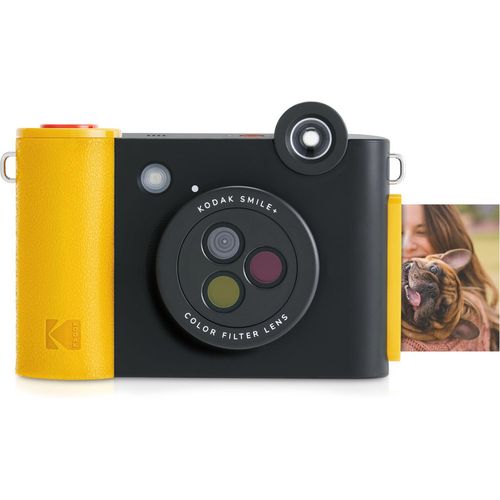 Kodak Smile+ 5MP schwarz-gelbe Sofortbildkamera mit drehbarem Objektiv und MicroSD