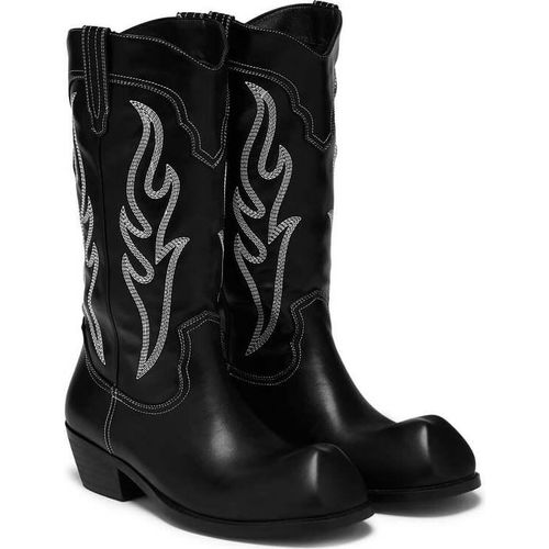 KOI Stiefel Herren Cryptek Snub Nose Tall Cowboy Boots - Black Vintage schwarz EU43