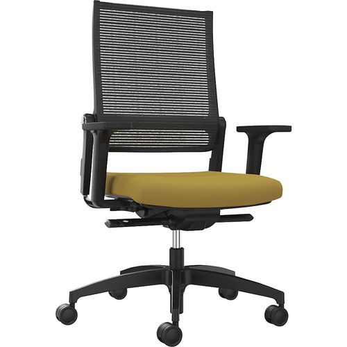 Dauphin Bürostuhl LORDO FLEX, mit Netzrückenlehne, gelb