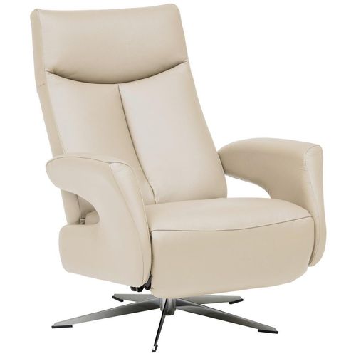 Welnova Relaxsessel, Beige, Leder, Echtleder, Color-Finish-Leder, 74x105x82 cm, Fußauswahl, Lederauswahl, Wohnzimmer, Sessel, Relaxsessel