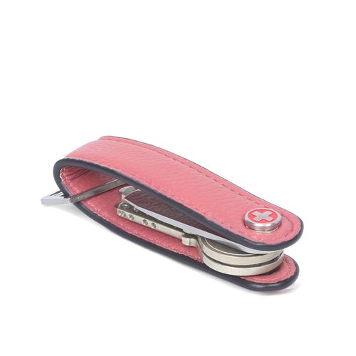 Schlüsselanhänger KEYCABINS "Loop-leather S4", Damen, peach, burgundy, Leder, Basic, Schlüsselanhänger Schlüsselanhänger, SWISS Design