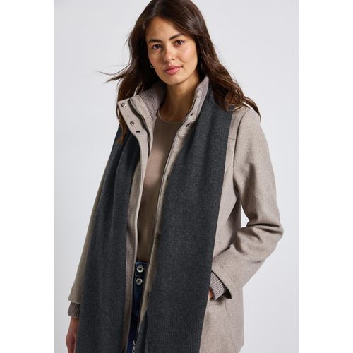 Schal STREET ONE, Damen, Gr. onesize, anthrazit melange, Stoff, 75% Polyester, 22% Polyacryl, 3% Elasthan, unifarben, Modetücher, Feinstrick