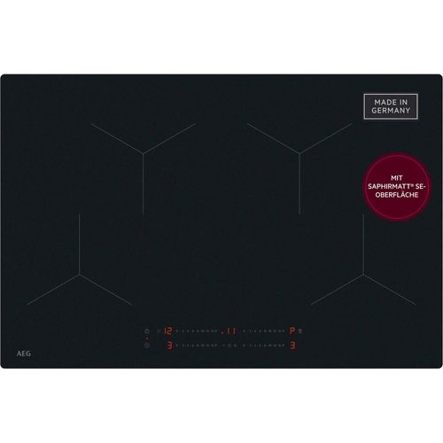 AEG Induktions-Kochfeld "TO841A0FIT", schwarz, B:77cm H:4,4cm T:51cm, Kochfelder, SaphirMatt SE-3x kratzresistentere Oberfläche, Booster,Made in Germany