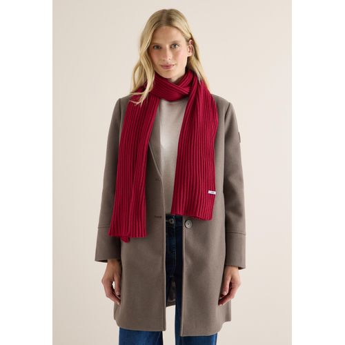 Schal CECIL, Damen, Gr. onesize, beaujolais rot, Stoff, 55% Viskose, 27% Polyester, 18% Polyamid, unifarben, Modetücher, in Ripp Optik