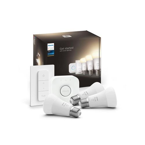 Philips Hue White Starter Kit  3x E27 A60 Bulbs + Dimmer Switch + Hue Bridge