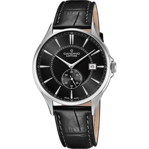 Candino Herren Armbanduhr Lederarmband schwarz Swiss Made C4634/4