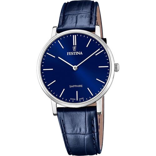 Festina Herren Uhr Swiss Lederarmband blau D2UF20012/3