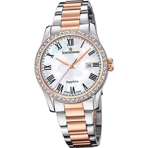 Candino Edelstahl Damen Analog Armbanduhr rosegold silber Candino Elegance D2UC4741/2