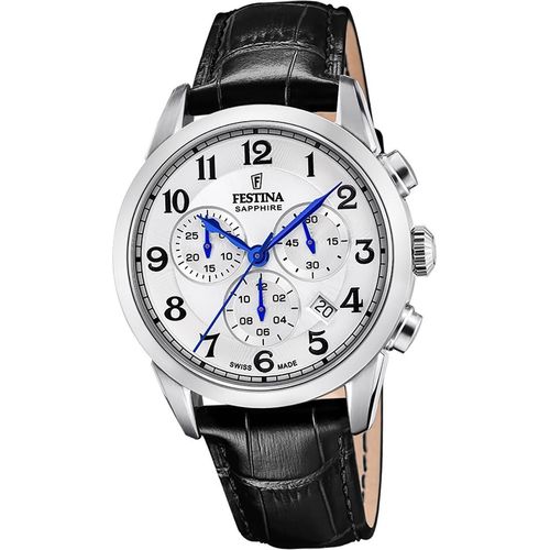 Festina Herren Uhr Swiss Lederarmband schwarz D2UF20041/1