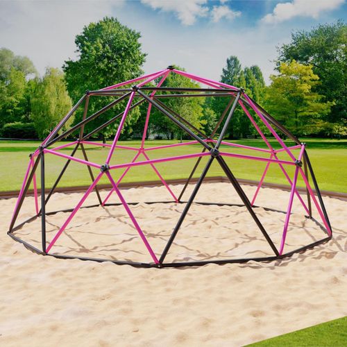 Klettergerüst 305x305x155cm DomeClimber Kinder Kletterkuppel Geodome 10FT - anthrazit/pink