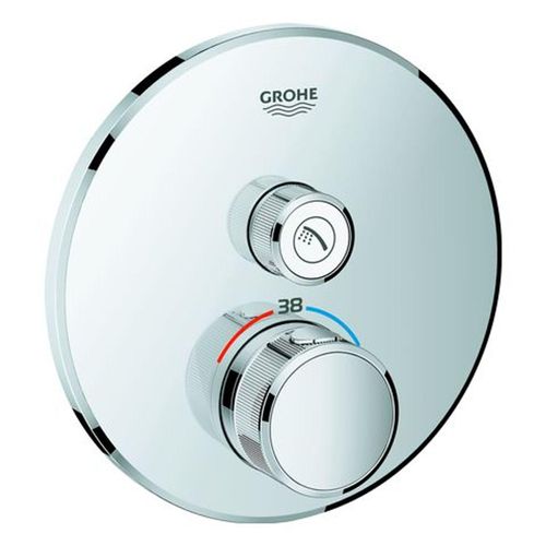 GROHE THERMOSTAT MIT 1 ABSPERRVENTIL, Dusche, Drehventile, Metall, Chrom