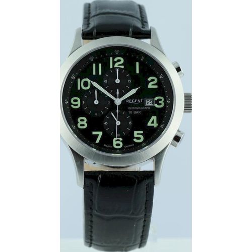 Regent Herren Uhr Lederarmband Leder Armbanduhr Analog schwarz UR1112504