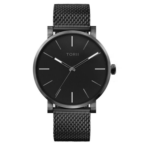 Herrenuhr TORII A45BG.BA, klassisch schwarz, zum Schwimmen.