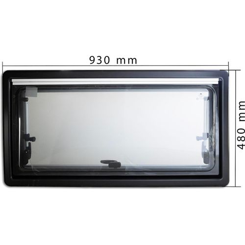 PrimeVan Ausstellfenster 900 × 450 mm – Doppelverglast für Wohnmobil