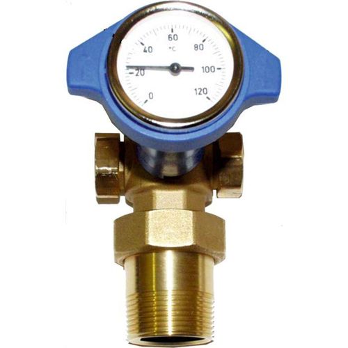 Wolf Absperrset mit Thermometer G1 1/2" 2070674 für Rücklaufanhebung BPH