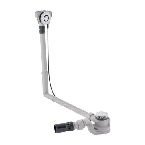 Geberit d52 Badewannenablauf 150751216 mit Druckbetätigung, mit Fertigbauset, Länge 50cm, hochglanz-verchromt