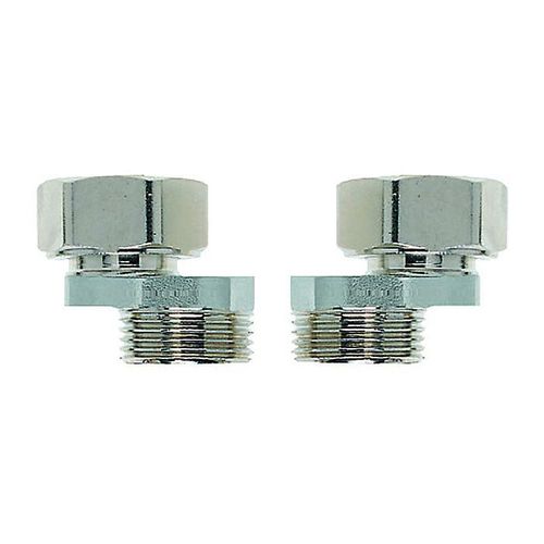 Heimeier S-Anschluss 1354-02.362 Set 1, Achsabstand 40-50-60/50, Messing vernickelt