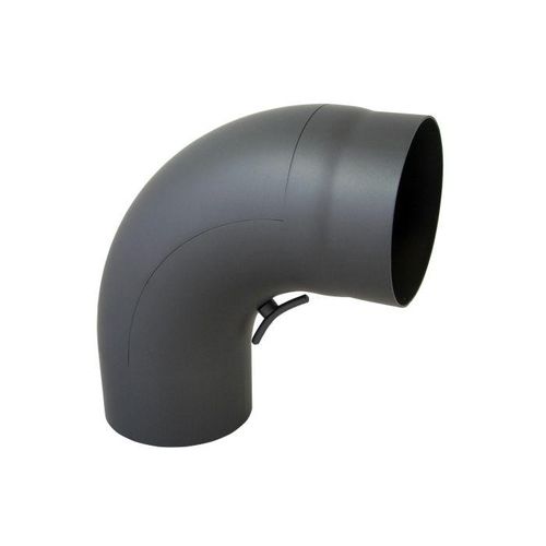 Bertrams Bogen 07BG90-150T 90°, Ø 150 x 2 mm, glattgezogen, mit Tür, gussgrau