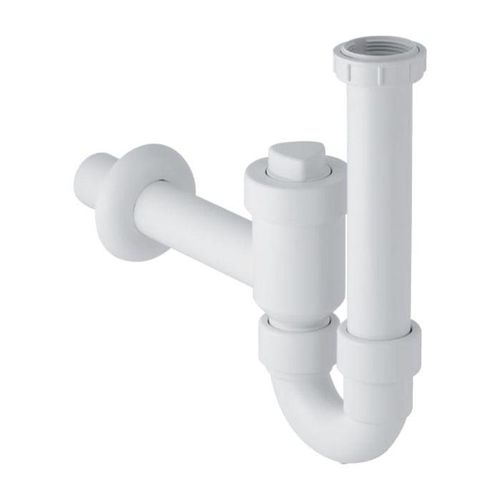 Geberit Rohrbogengeruchsverschluss 152861111 G1 1/2 x 50 mm, absperrbar, mit Rückflussverhinderung, Abgang horizontal, weiß