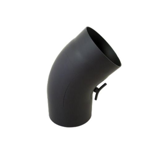 Bertrams Bogen 05BG45-150T 45°, Ø 150 x 2 mm, glattgezogen, mit Tür, schwarz