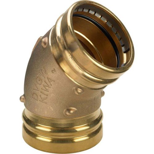 Viega Sanpress XL-Bogen 351366 108 mm, 45°, Rotguss, SC-Contur