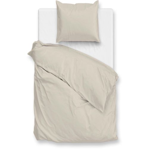 Bettwäsche ZO HOME "Percalle", beige (cool, beige), B/L: 135cm x 200cm, 1 Stk., 1 Stk., Perkal, B/L: 80cm x 80cm, 2 Stk., Perkal, Obermaterial: 100% Baumwolle, Bettwäsche, Bettwäsche, Bettwäsche aus 100% Baumwolle, hochwertiges Perkal