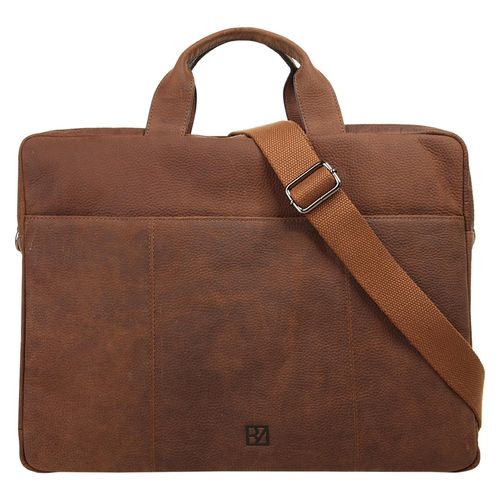 Aktentasche BODENSCHATZ, Damen, Gr. B/H/T: 43cm x 32cm x 13cm onesize, cognac, Leder, unifarben, Taschen, echt Leder