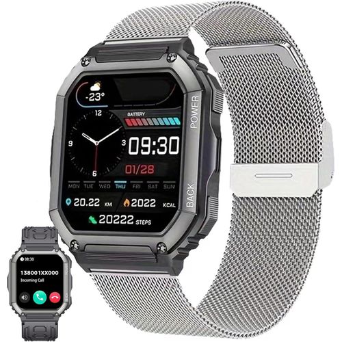 ZPIMY Smartwatch 1.1 Inch AMOLED, 5ATM Waterproof Fitness Tracker with Heart Rate, SpO2, Pedometer, Sports Modes for Android iOS