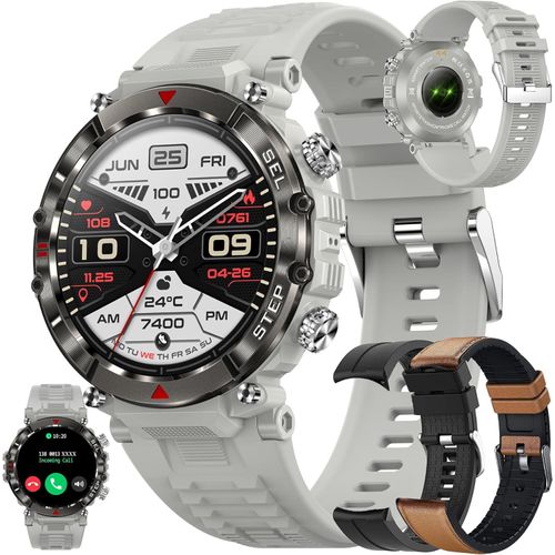 Herren Smartwatch 1.39 Inch mit Telefonfunktion Fitness Uhr 123 Sportmodi 5ATM wasserdicht Schlafmonitor Herzfrequenz SpO2 Android iOS