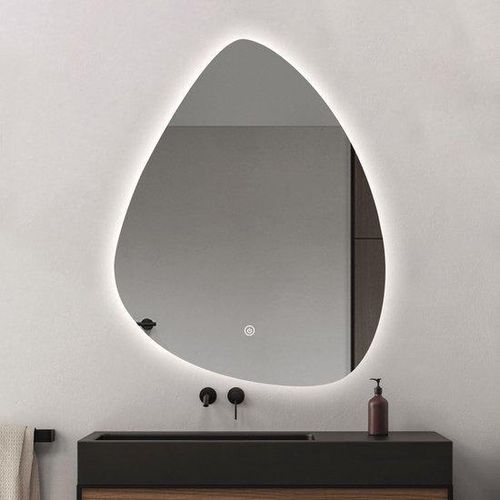 FENOMÉ Rocks Organisch Badspiegel – LED‑Beleuchtung & Anti‑Beschlag – 50 × 70 cm