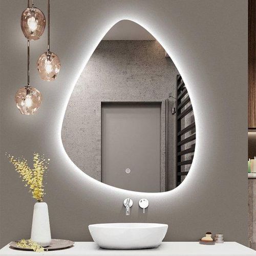 FENOMÉ Rocks Organisch Badspiegel – LED‑Beleuchtung & Anti‑Beschlag – 75 × 100 cm