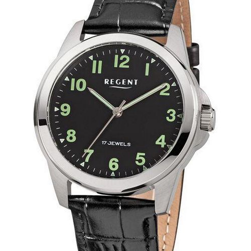 Regent Herren Uhr Lederarmband Leder Armbanduhr Analog schwarz URF1571