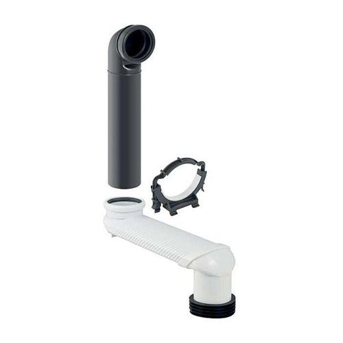 Geberit Monolith Versprungbogen 131088291 grau, Ø 90 mm, für Wand-WC