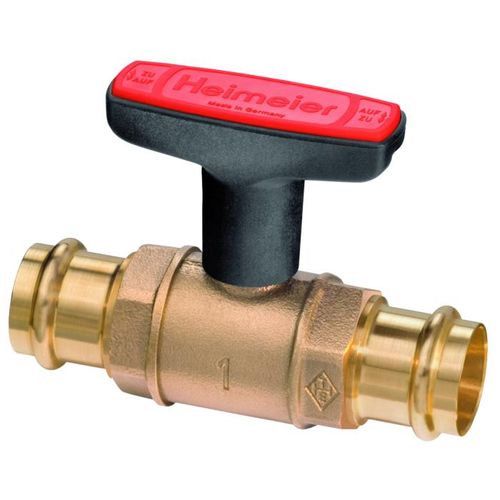 Heimeier Globo Heizungs-Kugelhahn 0602-22.000 DN 20, 22 x 22 mm, Viega Pressanschluss, Rotguss