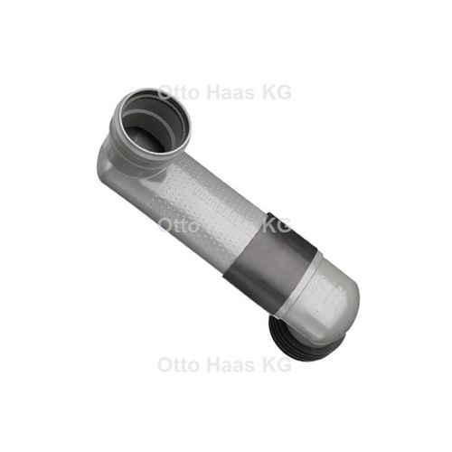 HAAS Oha WC-Versprungbogen 3983 DN 90/110, waagerecht, mit Schrumpfschlauch, grau