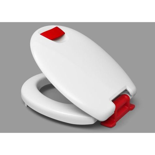 Haro WC-Sitz 524646 Scharniere Edelstahl, SolidFix, nicht verstellbar, Griffe rot