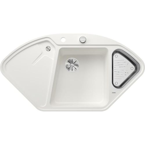 Blanco Blancodelta ii-f Spüle 523673 104,2x56cm, PuraDur weiß, mit Ablauffernbedienung/Zubehör