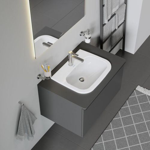 Duravit D-Code Einbauwaschtisch 0337540000 54,5 x 43,5 cm, für Einbau von oben, weiß