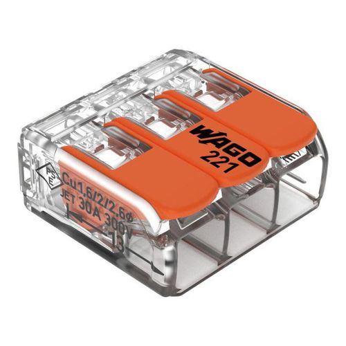 WAGO Compact-Verbindungsklemme 221-613 3-Leiter bis 6qmm