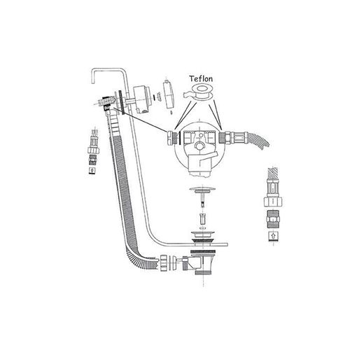 Ideal Standard Ab- und Überauf, mit Zulauf, Chrom T6492AA mit Zulauf, chrom